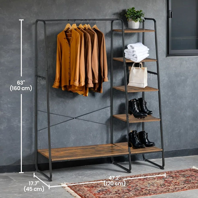 SEGENN Matera Kledingrek met 5 Niveaus – Opbergrek voor Kleding, Schoenen en Tassen – Stevig & Ruimtebesparend-