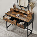 Segenn's Flamingo kaptafel - Make up tafel met kruk - vintage bruin-zwart