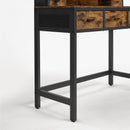 Segenn's Flamingo kaptafel - Make up tafel met kruk - vintage bruin-zwart