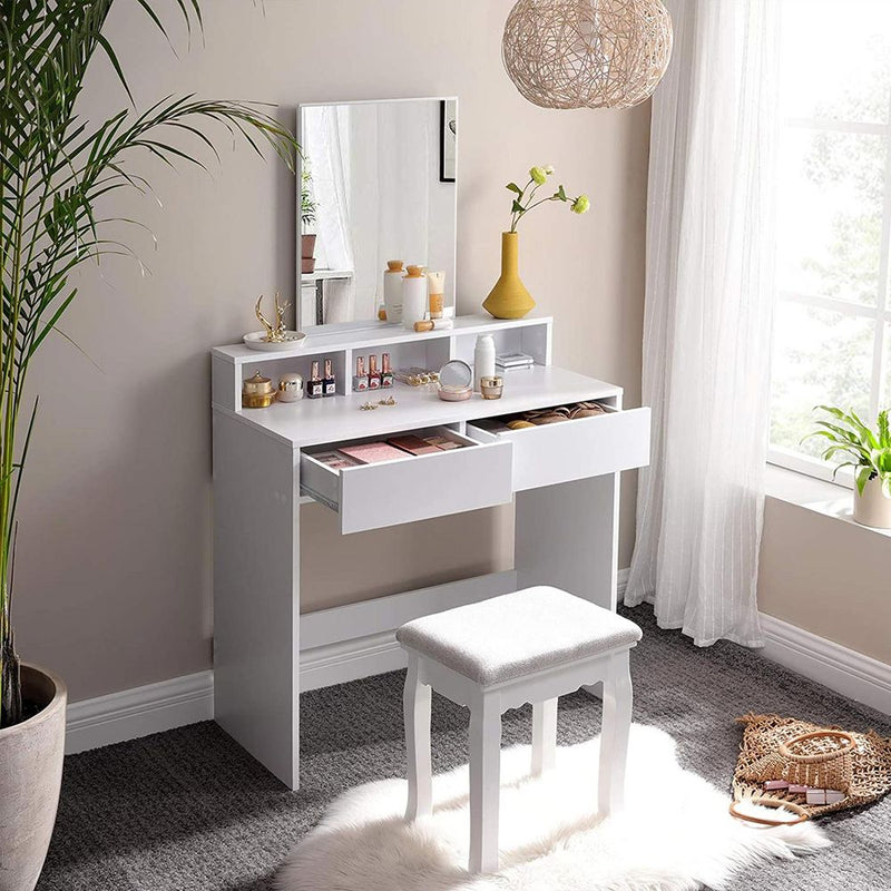 SEGENN Rome Kaptafel met Rechthoekige Spiegel-Makeup tafel Moderne Kaptafel met Strakke Rechthoekige Spiegel-Stijlvolle Makeup tafel met Minimalistische Spiegel