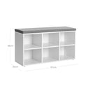 Segenn's Mode Schoenenbank - Schoenenrek - Schoenenkast - Met 6 vakken - 3 verstelbare planken - Wit