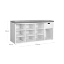 SEGENN Lecce Schoenenbank met Open Vakken – Zitbank en Schoenenrek in één – Opbergbank voor Hal of Gang