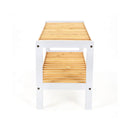 SEGENN Livorno Bamboe Schoenenrek – 2 Lagen – Wit & Naturel – Compact Opbergsysteem voor Schoenen