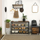 Segenn's Coatbridge schoenenrek - met 3 fijnmazige roosterplanken - industrieel design - vintage bruin-zwart