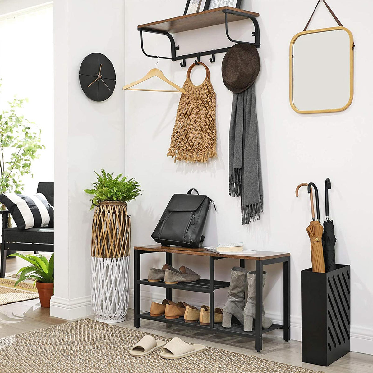DuneDesign Schoenenrek 96x32,5x51cm Schoenenbank Open Schoenenkast