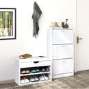 Segenn's Cabry Schoenenrek - Schoenenkast - Schoenen Kipper - met 3 Diepe Vakken - Wit