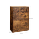 Segenn's Vienna Schoenenkast -schoenenrek zwart bruin - 12 paar Schoenen - 2 kleppen - Schoenenkasten - Vintage Rustic Bruin - 60 x 24 x 83.5 cm