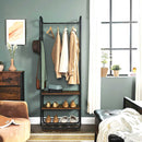 Segenn's Queensland kapstok staand - Kledingrek - kapstok met schoenenrek - Garderobe - Kledingrek - 58 x 28 x 181 cm - Industrieel