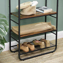 Segenn's Queensland kapstok staand - Kledingrek - kapstok met schoenenrek - Garderobe - Kledingrek - 58 x 28 x 181 cm - Industrieel