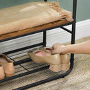 Segenn's Queensland kapstok staand - Kledingrek - kapstok met schoenenrek - Garderobe - Kledingrek - 58 x 28 x 181 cm - Industrieel