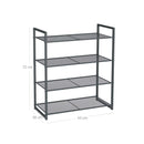 Segenn's Schoenenrek - Schoenenkast - Schoenenplank - Schoenenrekken - 12-16 paar schoenen - Stapelbaar - Metaal - 63 x 30 x 72 cm