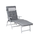 Lounger met Grijs Kussen – Luxe Verstelbare Tuinligstoel voor Buiten-Weerbestendig en Comfortabel