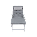 Lounger met Grijs Kussen – Luxe Verstelbare Tuinligstoel voor Buiten-Weerbestendig en Comfortabel