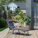 Ligbed met Grijs Kussen – Verstelbare Lounger voor Tuin, Terras en Zwembad-Comfortabel Loungen