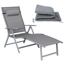 Lounger met Grijs Kussen – Luxe Verstelbare Tuinligstoel voor Buiten-Weerbestendig en Comfortabel