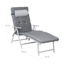 Lounger met Grijs Kussen – Luxe Verstelbare Tuinligstoel voor Buiten-Weerbestendig en Comfortabel