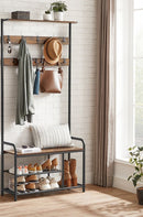 SEGENN Milan Kapstok met Bankje – Praktisch en Stijlvol-Halmeubel met Kapstok en Bankje-Ideaal voor de Hal