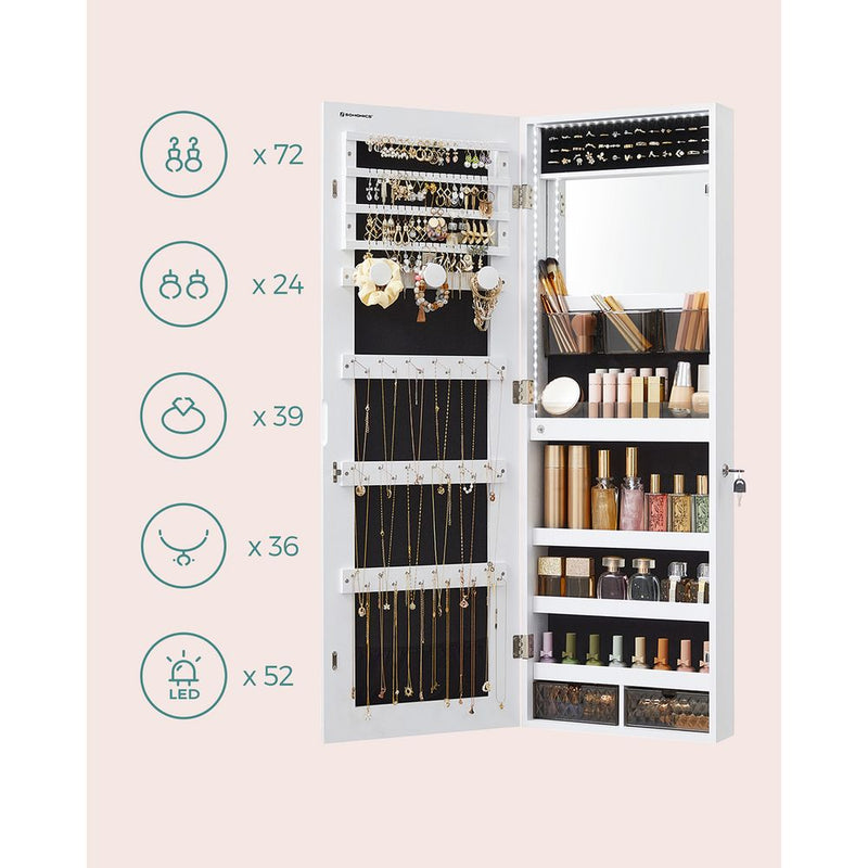 Segenn's Genoa Wandkast met Full-Length Spiegel – Ruime Opbergruimte-Spiegelwandkast – Functioneel en Elegant