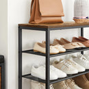 Segenn's Living Schoenenrek met 4 planken - Vintage Look - Hout en Metaal - Voor 9 tot 10 Paar Schoenen - Bruin Zwart