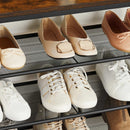 Segenn's Living Schoenenrek met 4 planken - Vintage Look - Hout en Metaal - Voor 9 tot 10 Paar Schoenen - Bruin Zwart