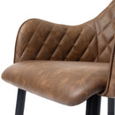 Segenn's Eetkamerstoel - Fauteuil - Gestoffeerde Stoel - met Armleuningen - PU hoes - Vintage - Belastbaar tot 110 kg - Bruin