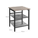 Segenn's Nachtkast - set van 2 - nachtkast met verstelbare gaasplanken - kast - greige zwart 40 x 40 x 50