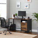 Segenn's Queenstown Bureau - met archiefkast - bureau met lades - industrieel bureau - vintage bruin-zwart