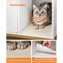 Segenn kattenhuis - kattenbak of Kattentoilet - met krabmat - hoge poten - voor katten - bijzettafel - wit-goudkleurig - 80 x 50 x 55 cm