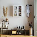 Segenn's Wandkast - badkamerkasten hoog - Badkamerkast - kolomkast badkamer - Medicijnkastje met in hoogte Verstelbare Planken