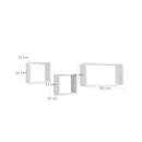 Segenn's Wandplank set van 3 - Zwevende Planken -Diepte 15 cm - Kubus Plank - Boekenkast - Wit