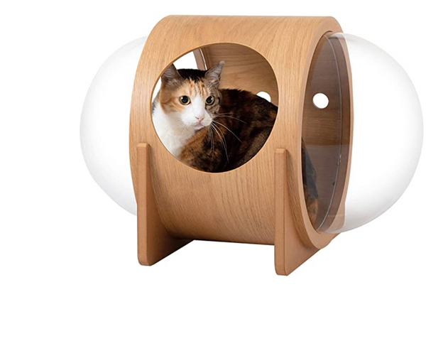 Segenn's Kittyluxe Dierenhuis - Kattenhuis - Kattenmand - hout - met kussen - Modern Kattenhuis -veilig gevoel - Eiken kleur
