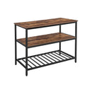 Segenn's Galena Keukeneiland - Keukenkast - Keukenkastje- microgolfmeubel - Staand Rek met Planken - Industrieel - Bruin/Zwart - 120 x 60 x 90 cm