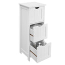 Segenn's Badkamermeubel - Badkamerkast - Opbergkast - Kast - met 3 lades - voor Badkamer - Woonkamer - Slaapkamer - Keuken - Scandinavische Stijl - Mat Wit