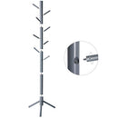 Segenn's Aurora Staande kapstok hout - 175cm hoog - 8 haken - Grijs - Garderobe kapstok