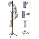 Segenn's Aurora Staande kapstok hout - 175cm hoog - 8 haken - Grijs - Garderobe kapstok