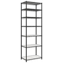 Segenn's 7-laags keukenrek - Keukenkast - metalen plank - staande planken - in hoogte verstelbare roosterplank - 8 S-haken - tot 280 kg ruimtebesparend - zwart