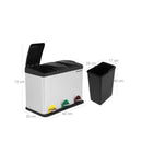 Segenn's Prullenbak - Vuilnisbak - Afvalbakken Vuilnisbakken - Pedaalemmer RVS - 45 Liters 3 x 15L