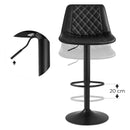 Segenn's Barkruk Industrial Zwart - Set van 2 - Max. Draagvermogen 120 KG - Barstoel Kruk - Leer