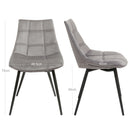 Segenn's Hollywood Eetkamerstoel - Set Van 2 - Beige - Fluweel - Velvet - Industrieel - Metaal Zilver Poten