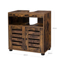 Segenn's Atlanta Badkamerkast - wastafel onderkast - Wastafelmeubel - Badkamermeubel - Verstelbare plank - Industrieel - Vintage Bruin-zwart