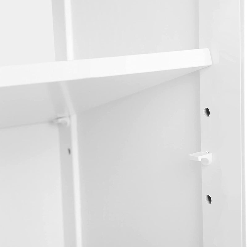 Segenn's Badkamerkast - Badkamerrek - met 2 louvredeuren - met open planken Vrijstaand wit- 60 x 30 x 80 CM