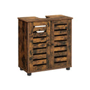 Segenn's wastafel onderkast - badkamerkast - onderkast - 60 x 30 x 60 cm - opbergkast met 2 lamellendeuren - badkamermeubel