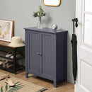 Segenn's Badkamerkast - vrijstaande badkamerkast - opbergkast met 2 deuren - met 2 verstelbare planken - grijs