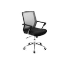 Segenn's bureaustoel - met netbekleding - in hoogte verstelbare directiestoel - bureaustoel met wipfunctie - draaistoel met gestoffeerde zitting - stalen frame - verchroomd - 150 kg - grijs-zwart