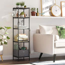 Segenn's badkamerplank - Opbergrek - badkamerrek - metalen plank - robuust - belastbaar tot 100 kg - met 5 PP platen - met afneembare haken - 30 x 30 x 123,5 cm