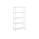 Segenn's Badkamerplank met 5 Niveaus, Gemaakt van Bamboe - Keukenplank - 9-traps in hoogte verstelbaar - Multifunctionele Staande Plank - in de Woonkamer - Hal - Wit