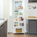 Segenn's Badkamerplank met 5 Niveaus, Gemaakt van Bamboe - Keukenplank - 9-traps in hoogte verstelbaar - Multifunctionele Staande Plank - in de Woonkamer - Hal - Wit