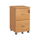 Segenn's Hout Ladeblok - Ladeblok bureau - Rolcontainer met Slot - 2 Lades - Bruin  43 x 45 x 72 cm