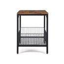 Segenn's Bijzettafel - Nachtkastje - Kleine Salontafel met Gaasmand - Bordenplank - Woonkamer - Eenvoudige Structuur - Stabiel - Industriële Stijl - Vintage Bruin-Zwart