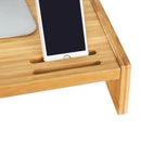 Segenn's Bamboe Monitor Stand - Ergonomische Scherm Stand - 10cm Hoogte Tafel Pad - met Mobiele Telefoon Slot Pen Zak - Natuurlijke